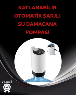 Damacana Üstü Akıllı Su Pompası | 3 Damacana Kullanım | 4W Güç | Micro USB Şarjlı | Katlanabilir & Taşınabilir