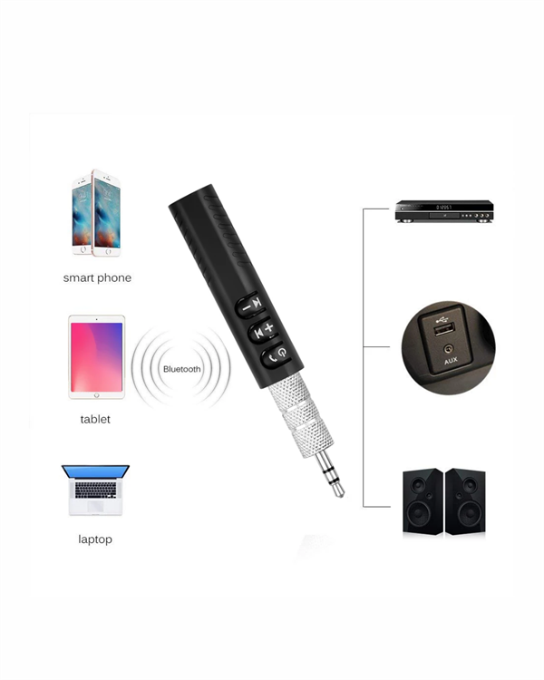 Bluetooth AUX Adaptör | 3.5mm Ses Girişi İçin Kablosuz Dönüştürücü 10m Menzil - Görsel 5