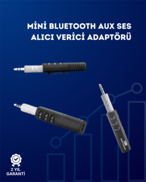 Kablolu Hoparlör ve Kulaklıklar İçin Bluetooth Adaptör | Mini Boy Klipsli Taşınabilir