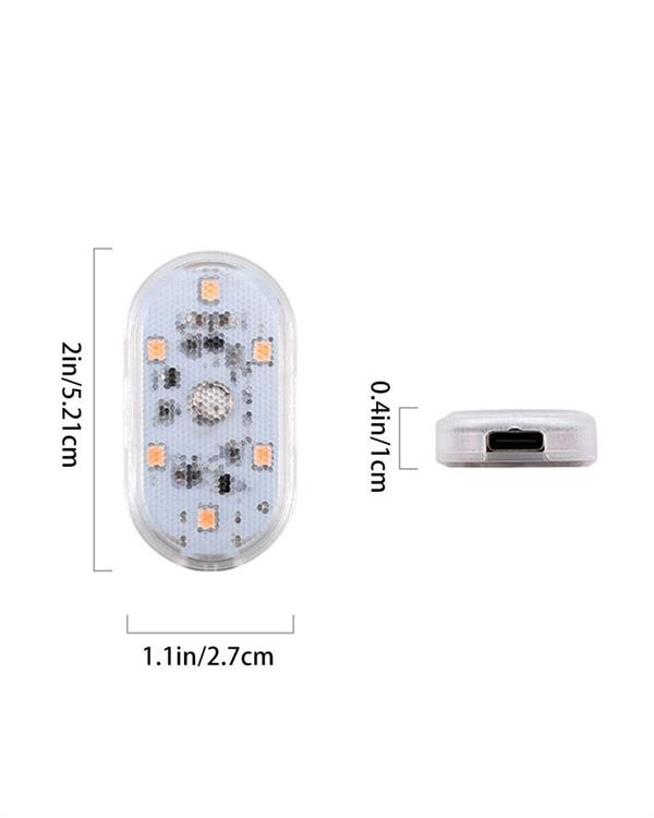 Kolay Montajlı Çok Renkli USB Şarjlı Kablosuz Araç İçi Işık Seti - Görsel 5