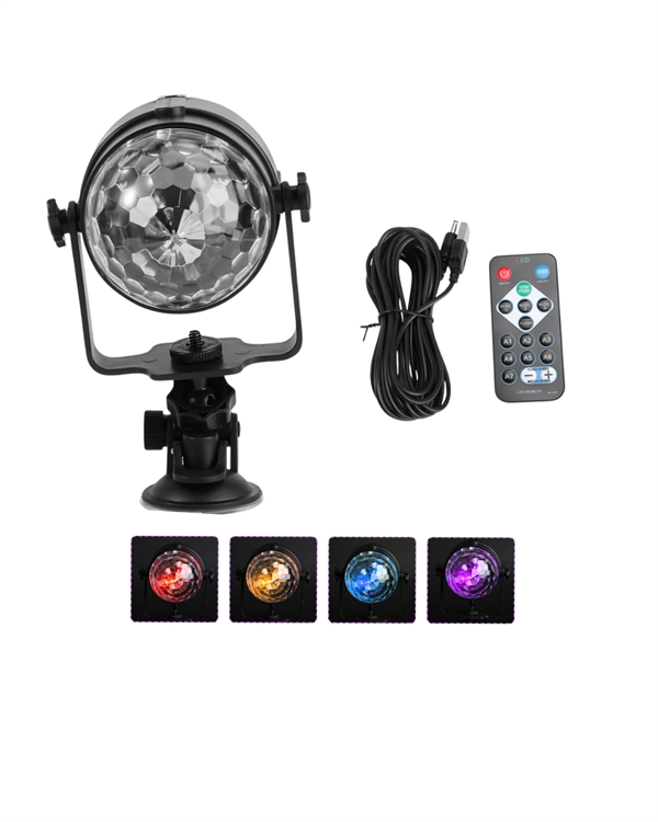 Müzik Ritmine Uyumlu 7 Modlu Renkli Disko Topu Işığı - Görsel 5