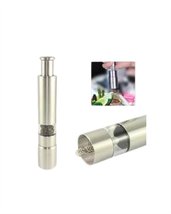 Paslanmaz Çelik Tuz ve Kararbiber Öğütücü - Şeffaf Akrilik Hazne - Görsel 2