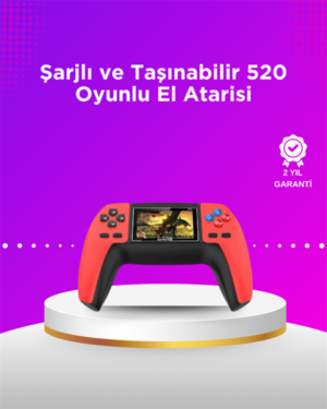 P5 Taşınabilir Retro Konsol – 520 Oyun Ergonomik Tasarım Nostaljik Eğlence