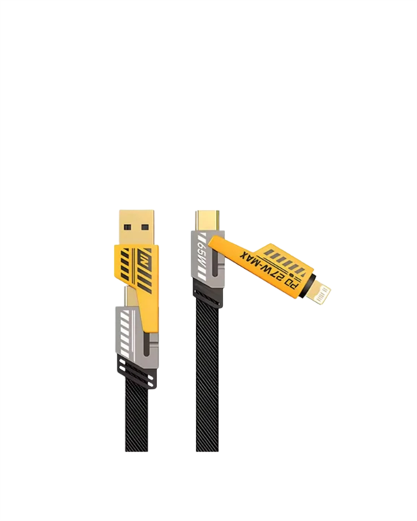 Dönüştürülebilir 4 Başlıklı Hızlı Şarj Kablosu – 1.2m 65W Dayanıklı ve Esnek Tasarım - Görsel 2