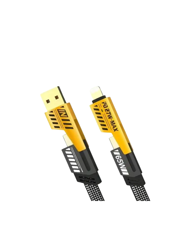 Dönüştürülebilir 4 Başlıklı Hızlı Şarj Kablosu – 1.2m 65W Dayanıklı ve Esnek Tasarım - Görsel 3