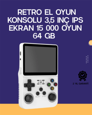 R36S Retro El Konsolu 64 GB – 15.000 Oyun Geniş Platform Desteği 3.5” IPS Ekran