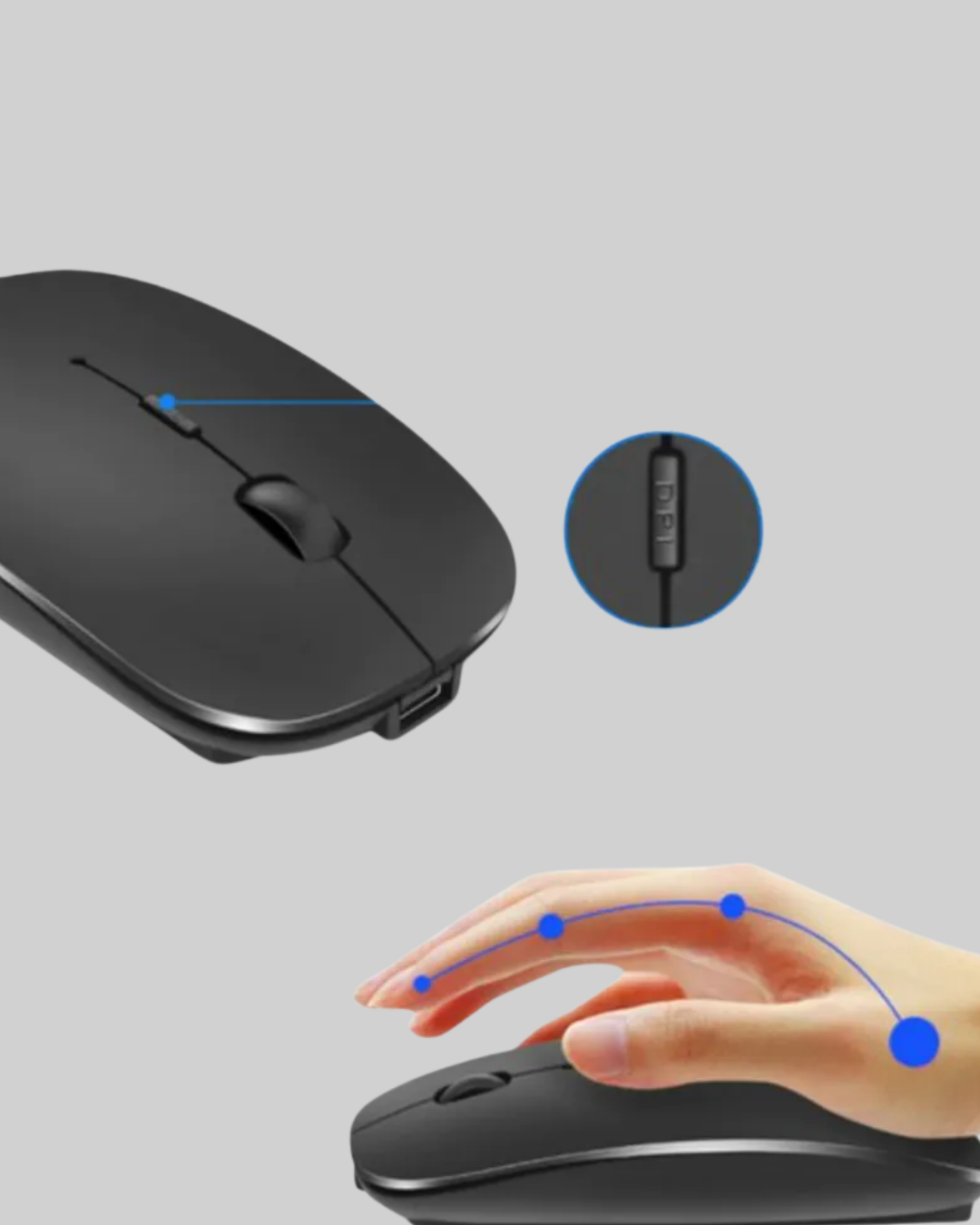 Sessiz Wireless Mouse – 5000 DPI Hassasiyetli ve Hafif Tasarım - Görsel 4