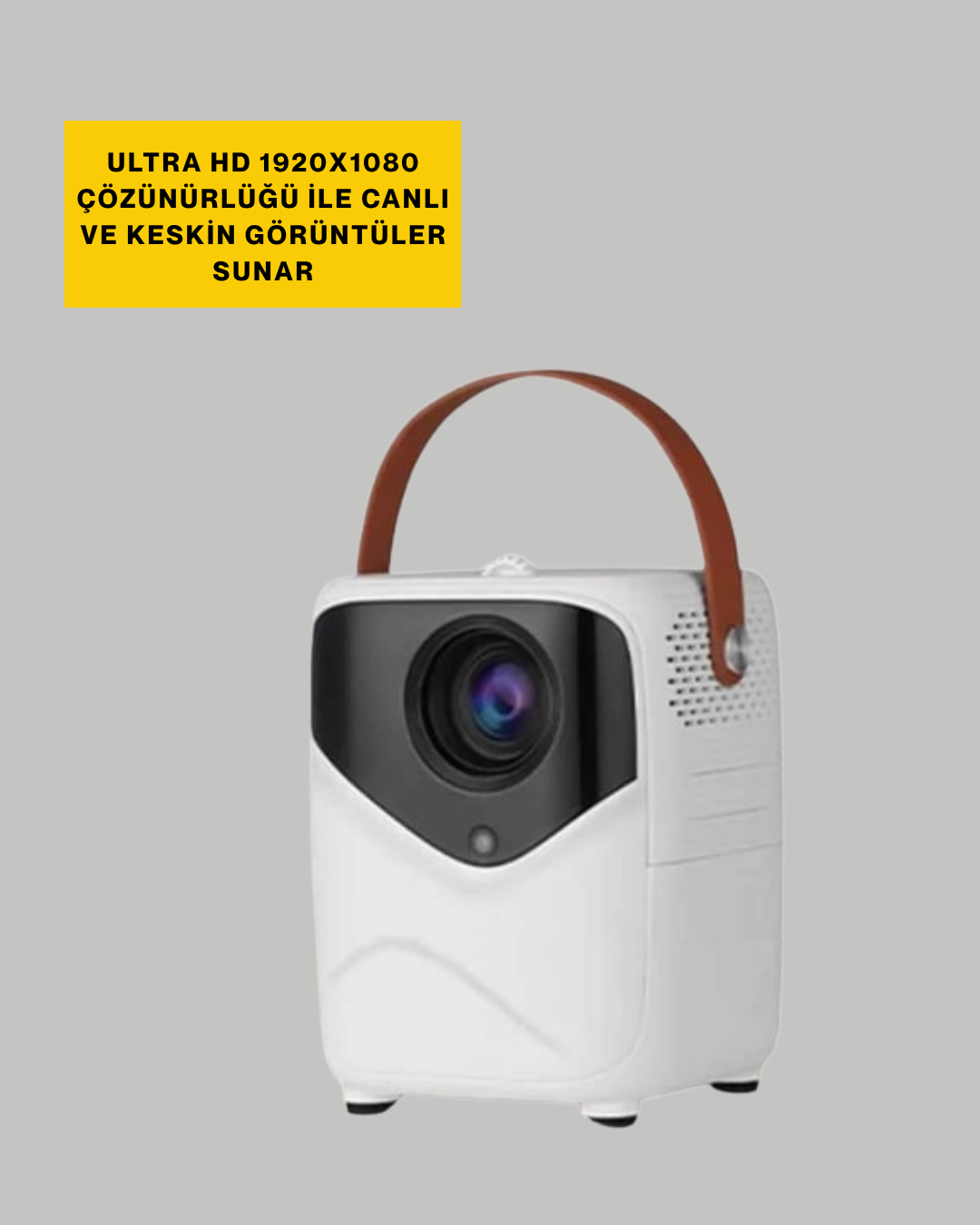 Ultra HD Çözünürlüklü Taşınabilir Projektör – 1920x1080 Piksel Görüntü Kalitesi (Kopya) - Görsel 2
