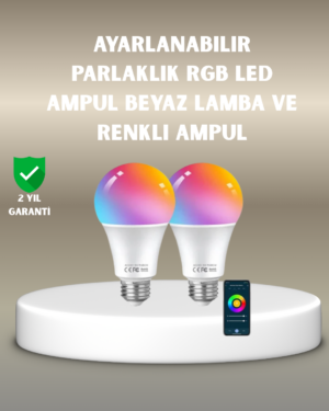 Akıllı 9W RGBW LED Ampul tasaruflu romantik ışıklı