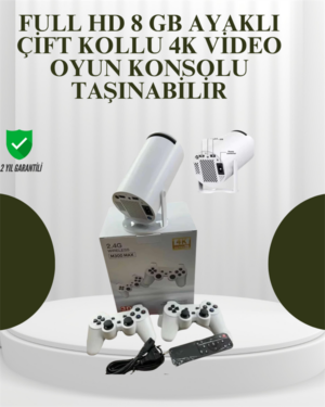 Portatif 4K Projeksiyon – 4.000 Uygulama Kablosuz Yansıtma ve Bluetooth 5.0