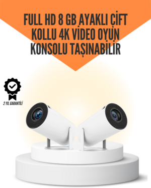 10.000 Oyun Destekli Çift Kollu 4K Projeksiyon – HDMI USB AUX Ethernet Yok