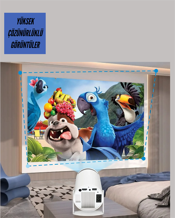 Kablosuz 4K Projeksiyon – Wi‑Fi 6 & Bluetooth 5.0 ile Oyun ve Uygulama Merkezli - Görsel 5