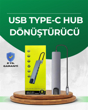 Type‑C Dönüştürücü – 2×USB3.0 SD/MS 4K HDMI & RJ45 ile Profesyonel Kullanım