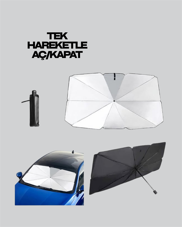Yüksek Kaliteli Cam Elyaf İskeletli Araba Şemsiyesi – Tüm Araçlara Uygun - Görsel 2