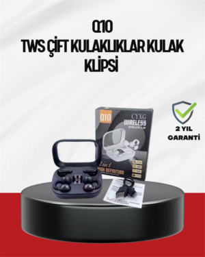 Q10 Dokunmatik Bluetooth Kulaklık – 6 Saat Müzik Çift Dil Hızlı Şarj