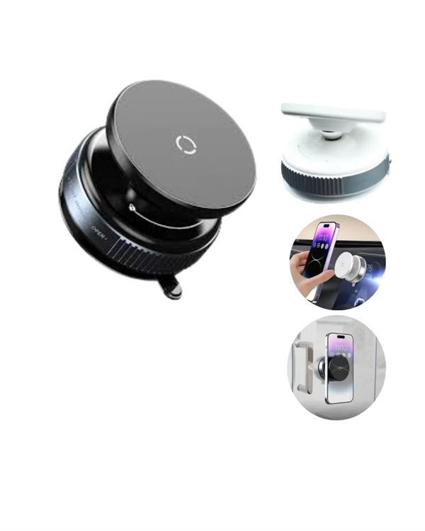 Güçlü Manyetik Tutuşlu 360° Döner Araç Telefon Tutucu – Vakumlu Montajlı - Görsel 4