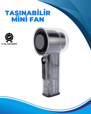 Taşınabilir El Fanı  100 Seviyeli Rüzgar Hızı Ayarı  Sessiz Çalışma - Dijital Ekranlı