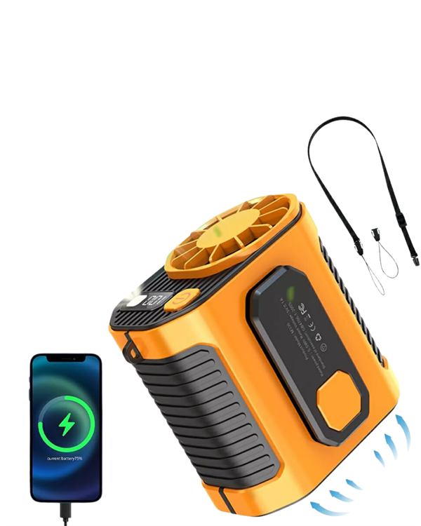 Dijital Göstergeli Turbo Taşınabilir Fan – USB Type-C 3 Serinlik Modu - Görsel 4