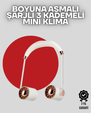 Boyuna Asılan Taşınabilir Küçük Fan | Turbo Motor 5 Kanat Katlanabilir Gövde