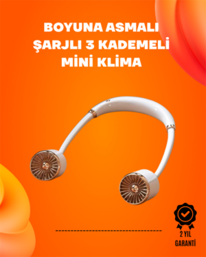 Katlanabilir Asılabilir Fan | USB Şarjlı 3 Vitesli Sessiz Mini Fan