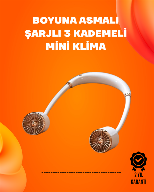 Katlanabilir Asılabilir Fan | USB Şarjlı 3 Vitesli Sessiz Mini Fan