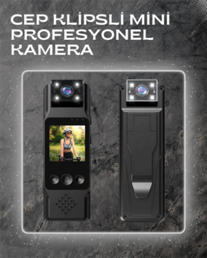 WiFi Destekli Mini Kamera – 180° Dönebilen Lens 1080P Video TFT Ekranlı