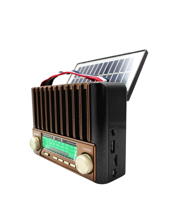 KTF-1428 Solar Enerjiyle Şarj Olabilen Bluetooth Nostalji Hoparlör – Taşınabilir Güçlü Ses MP3 Okuyucu - Görsel 4