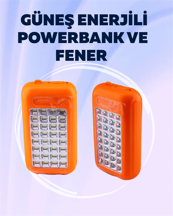 Gold Silver GS-875 Outdoor Powerbank & Işıldak – Güneş Paneli 32 LED 10000 mAh Çift Çıkış - Görsel 2