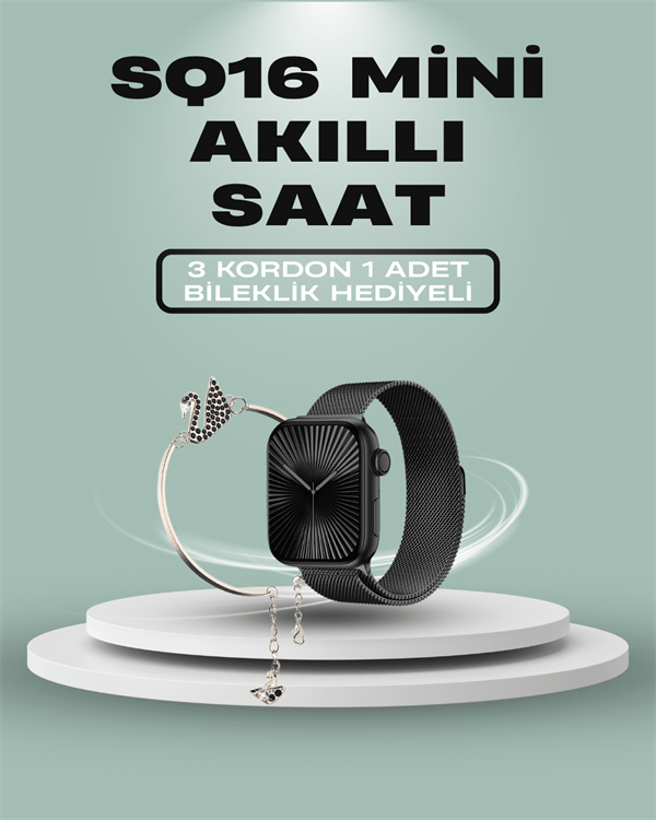 SQ-16 Mini Series 10 Akıllı Saat – 3 Kordon + Hediye Bileklik - Görsel 2