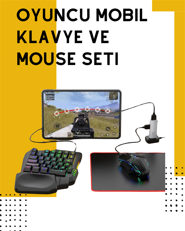 Tak-Çalıştır Mobil Oyun Ekipmanları Seti – Klavye Mouse Dahil - Görsel 2