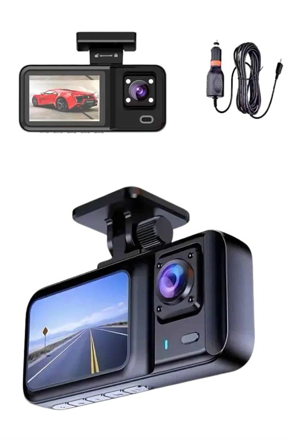 1080p Sürüş Kaydedici 2 İnç Araç Araba Ön İç Arka DVR IPS Ekran - Görsel 3