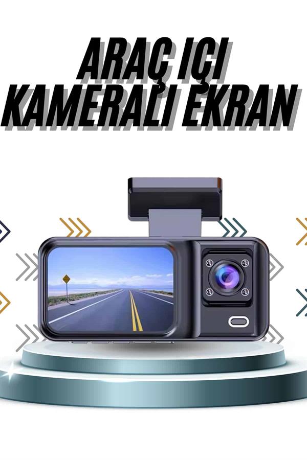 DVR Araç İçi Kamera Ön ve İç Kamera 2 İnç Ekranlı Çift Kamera - Görsel 2