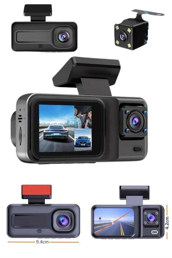 DVR Araç İçi Kamera Ön ve İç Kamera 2 İnç Ekranlı Çift Kamera - Görsel 4