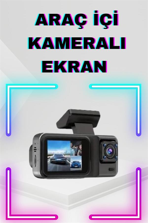 2 İnç Araç İçi Kameralı Ekran 1080P Full HD Kaliteli Hafıza Kart Destekli - Görsel 2