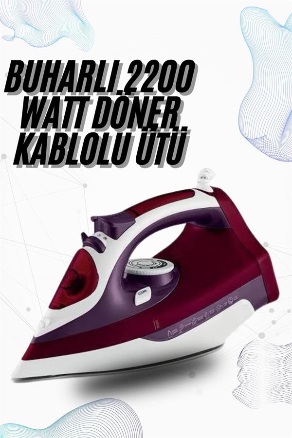 Buharlı Kablolu Ütü 2200 Watt Kireçlenme Önleyici Şok Buharlı - Görsel 2