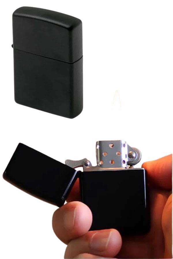 Erkeklere Özel Hediyelik Eşya Metalik Benzinli Çakmak Doldurulabilir - Görsel 4