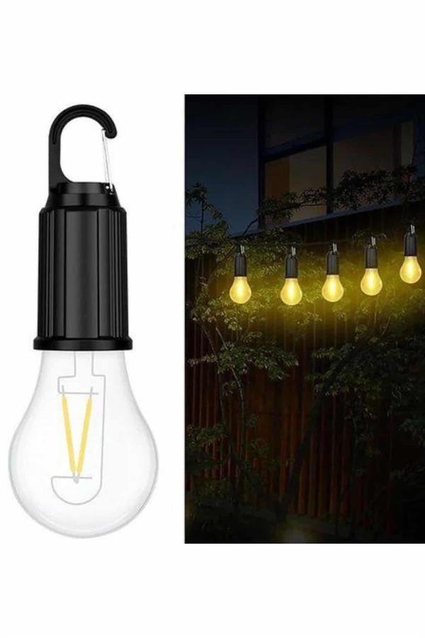 Şarjlı Dekoratif Kamp Lambası Askılı Ampul Led Işık Type-C Girişli - Görsel 3