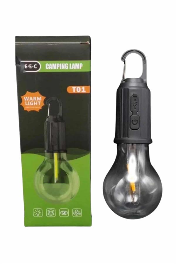 Şarjlı Dekoratif Kamp Lambası Askılı Ampul Led Işık Type-C Girişli - Görsel 4