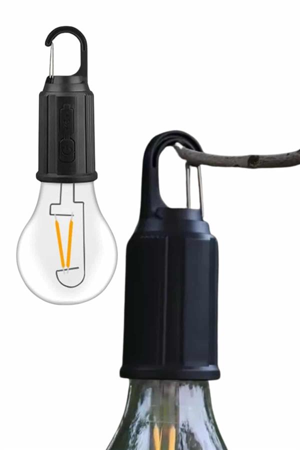 Taşınabilir Şarjlı Led Ampul Askılı Lamba Kamp Bahçe Lambası - Görsel 4