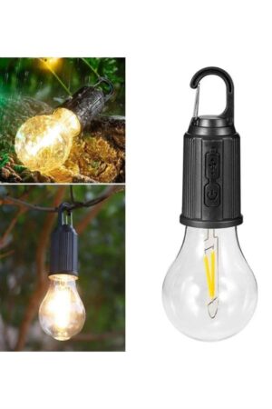 Şarjlı Aydınlatma Ampul Tasarımlı Ambians Işık Askılı Kamp Lambası