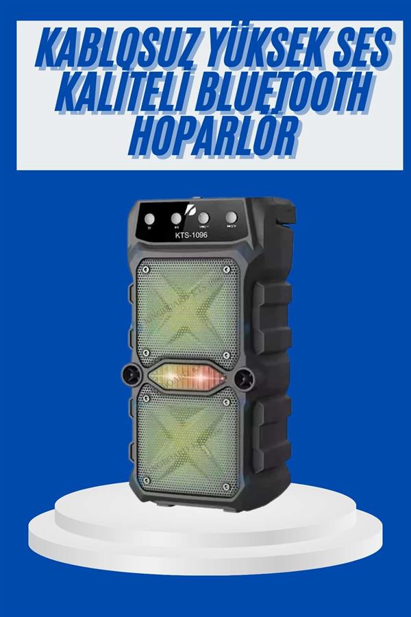 Büyük Boy Bluetooth Hoparlör Çoklu Bağlantı Çift Çıkışlı Taşınabilir Kesintisiz - Görsel 2