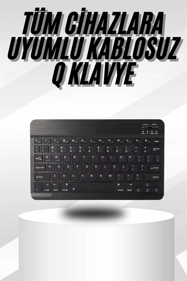 Kablosuz Bluetooth Bağlantılı Taşınabilir Q Klavye Tüm Cihazlara Uyumlu - Görsel 2