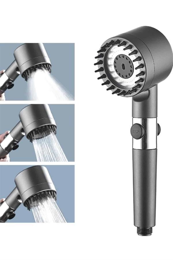 Yüksek Performanslı Masaj Etkili Su Tasarruflu Duş Başlığı Krom Kaplama Uzun Ömürlü - Görsel 4