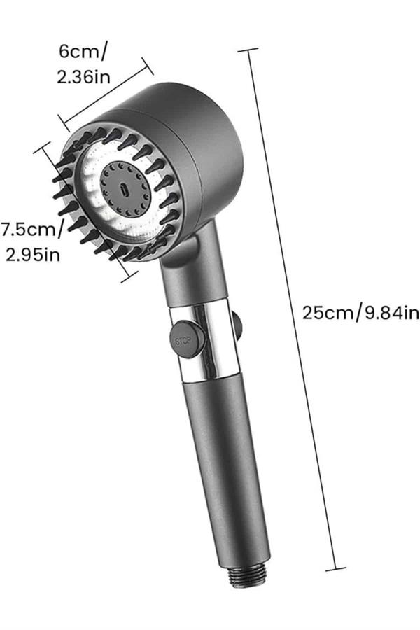 Duş Başlığı Profesyonel Masaj Başlıklı 3 Modlu Yeni Nesil Masaj Uçlu Su Tasarruflu - Görsel 5