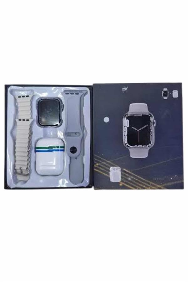 Yeni Nesil Akıllı Saat Ve Kulaklık Seti Gümüş Kasa Zarif Tasarım Çok Fonksiyonlu - Görsel 5