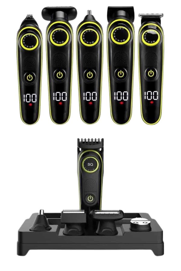 5 Başlıklı Şarjlı Tıraş Makinesi Led Ekran Saç Sakal Ense Tıraşına Uygun Bakım Seti - Görsel 5