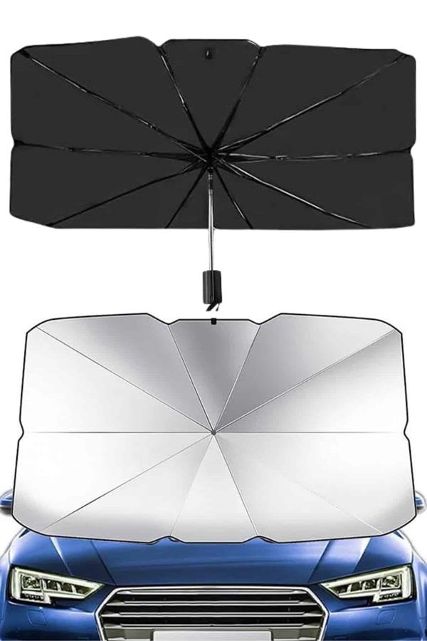 Taşınabilir Oto Cam Güneşliği Katlanabilir Tüm Araçlara Uyumlu Güneş Gölge Koruyucu - Görsel 4