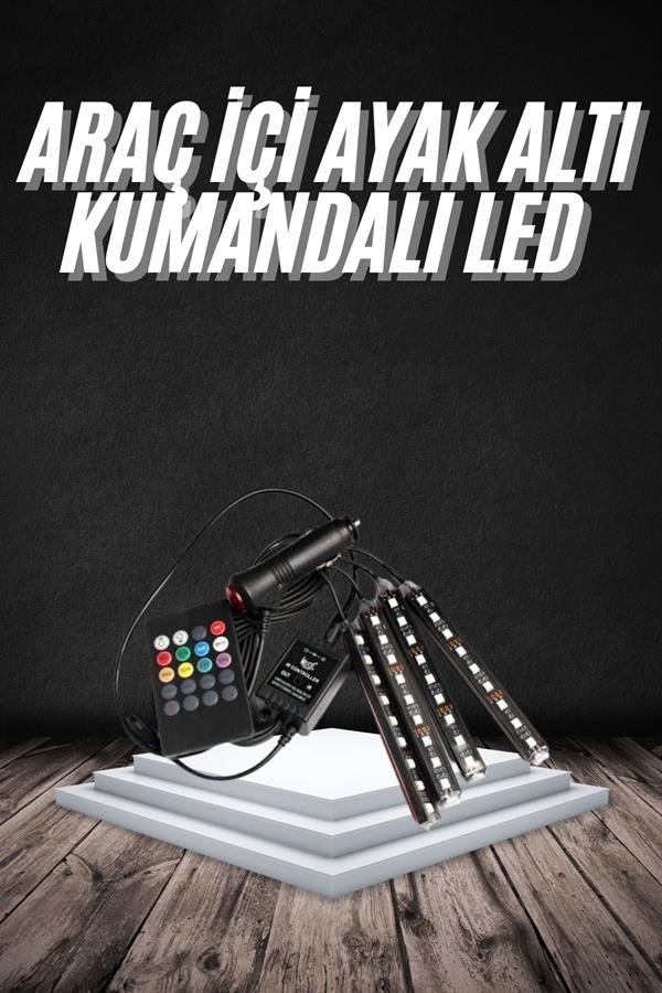 RGB Işıklı Araç İçi Aydınlatma Kumandalı 12'li Led Işık Renk Değiştirebilen - Görsel 2