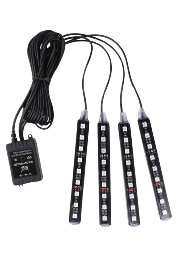 RGB Işıklı Araç İçi Aydınlatma Kumandalı 12'li Led Işık Renk Değiştirebilen - Görsel 5