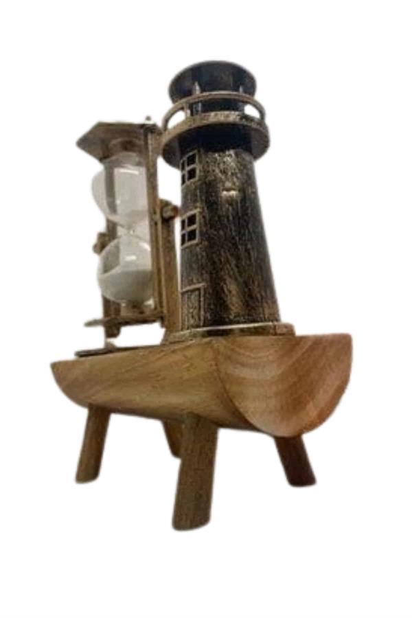 Hediyelik Kum Saati Retro Dekoratif Deniz Feneri Kum Saati - Görsel 3